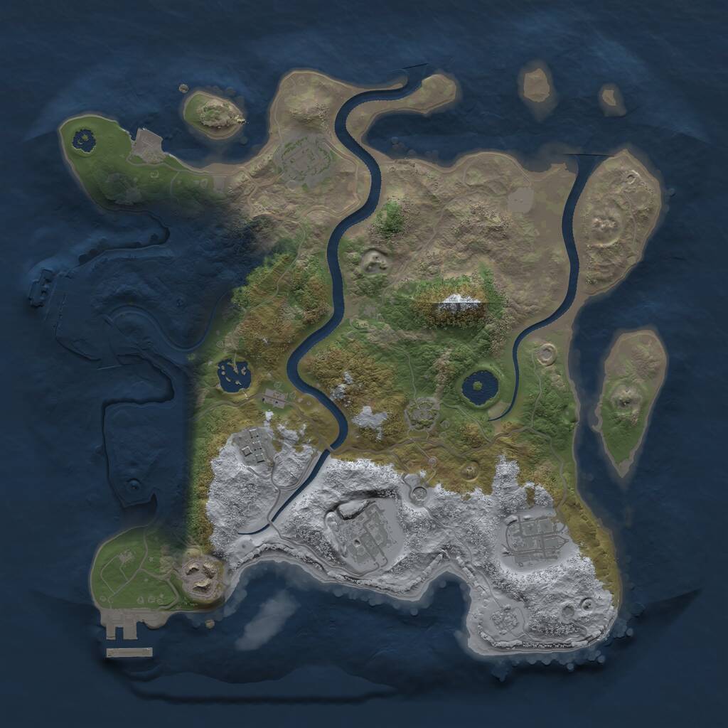 Rust Map: Procedural Map, Size: 3200, Seed: 103463816, 12 Monuments