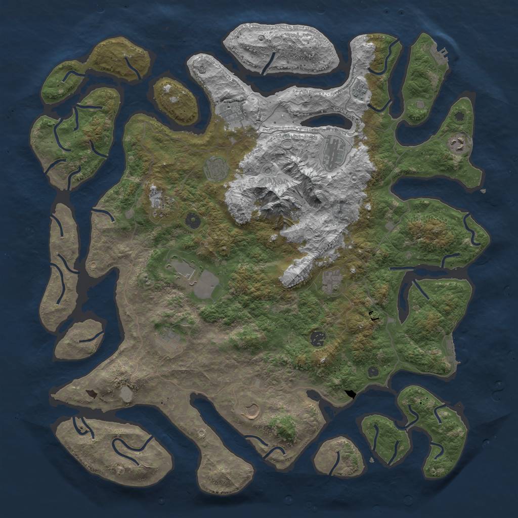 Rust Map: Procedural Map, Size: 5000, Seed: 396863, 19 Monuments