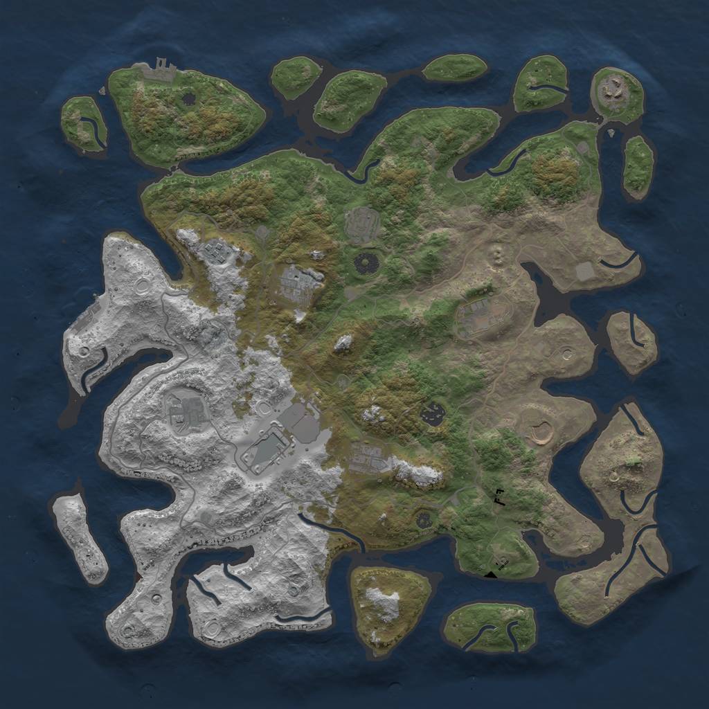 Rust Map: Procedural Map, Size: 4500, Seed: 235678, 18 Monuments
