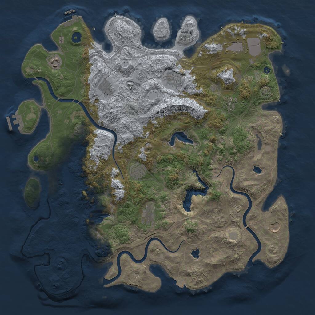 Rust Map: Procedural Map, Size: 4500, Seed: 1790765255, 15 Monuments