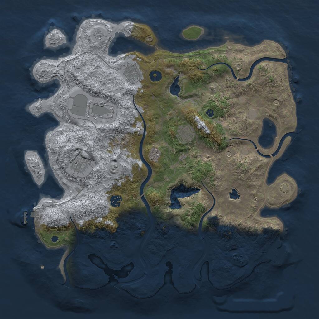 Rust Map: Procedural Map, Size: 4000, Seed: 1511111112, 12 Monuments