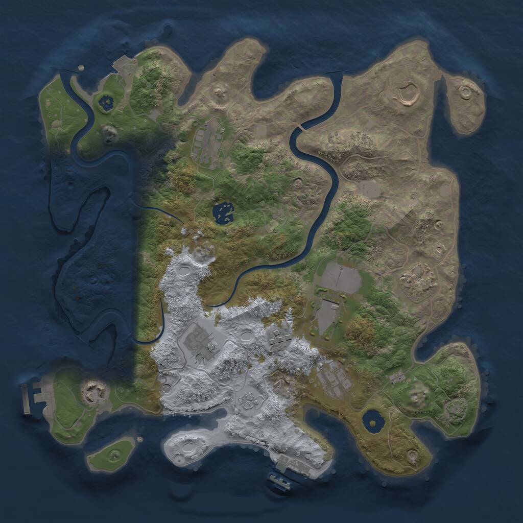 Rust Map: Procedural Map, Size: 3500, Seed: 895964699, 15 Monuments