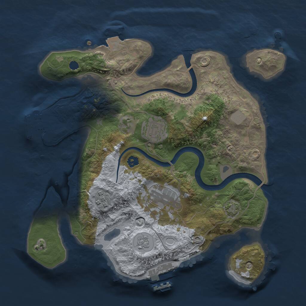 Rust Map: Procedural Map, Size: 2700, Seed: 2042, 8 Monuments