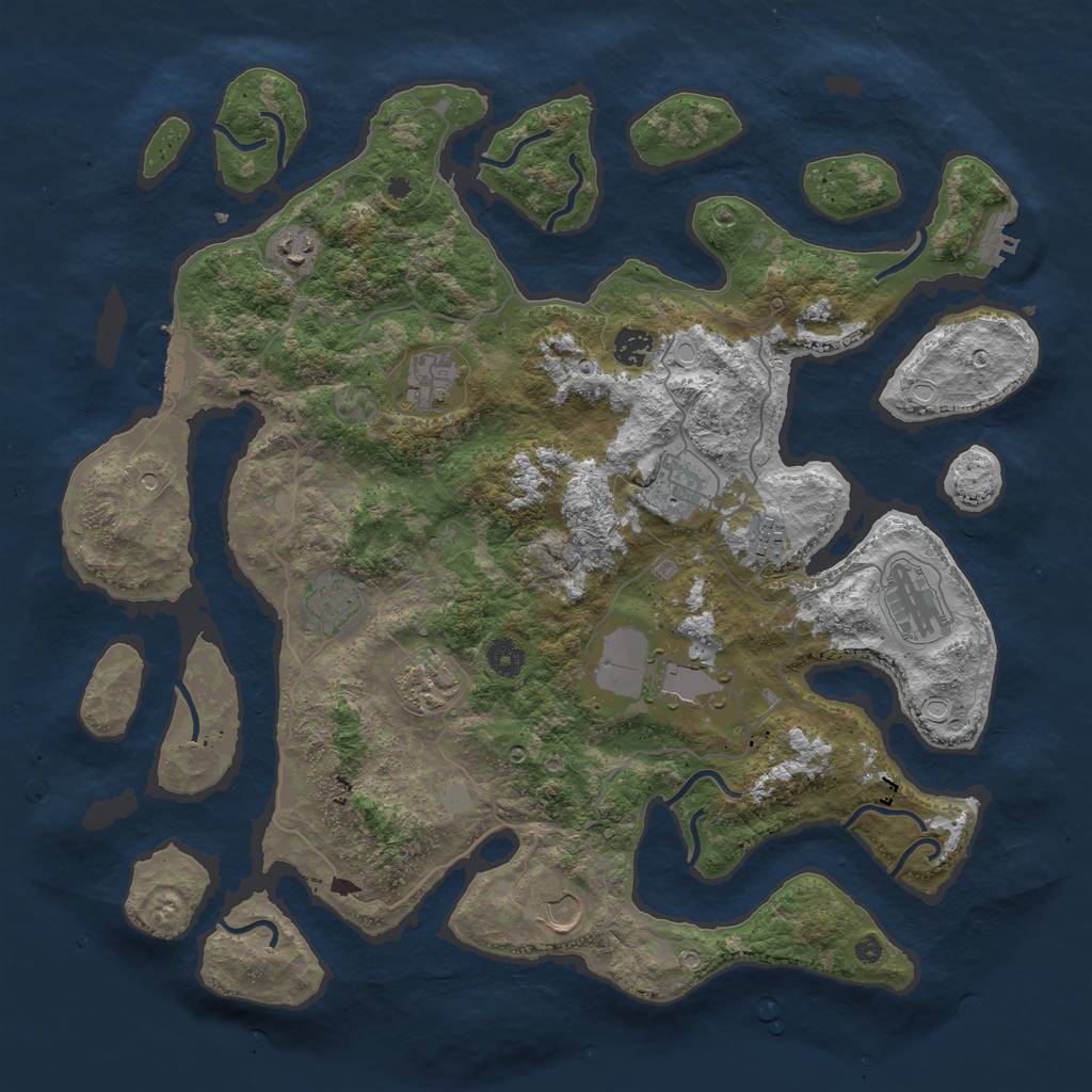 Rust Map: Procedural Map, Size: 4250, Seed: 1890973213, 18 Monuments