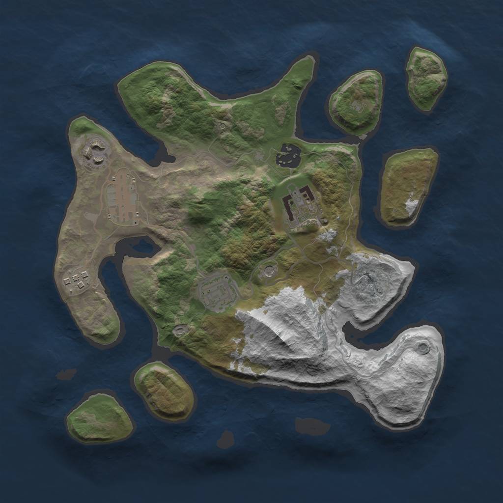 Rust Map: Barren, Size: 3000, Seed: 567336723, 9 Monuments