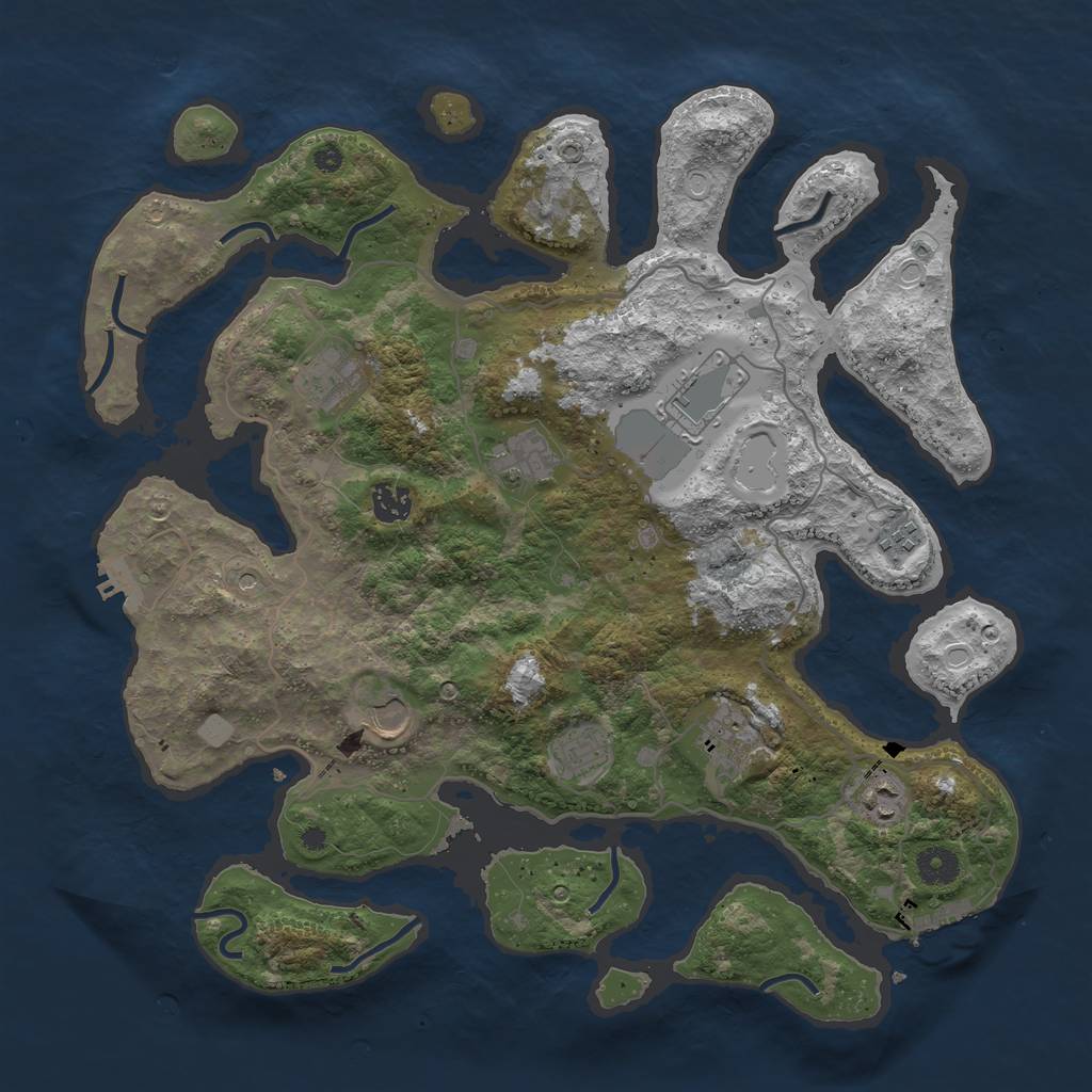 Rust Map: Procedural Map, Size: 4000, Seed: 1142531131, 17 Monuments