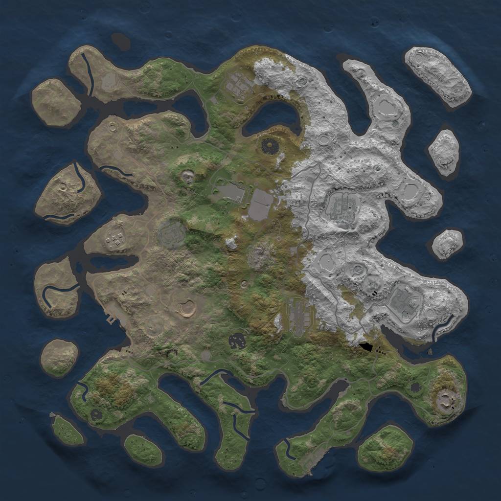 Rust Map: Procedural Map, Size: 4300, Seed: 19862004, 18 Monuments