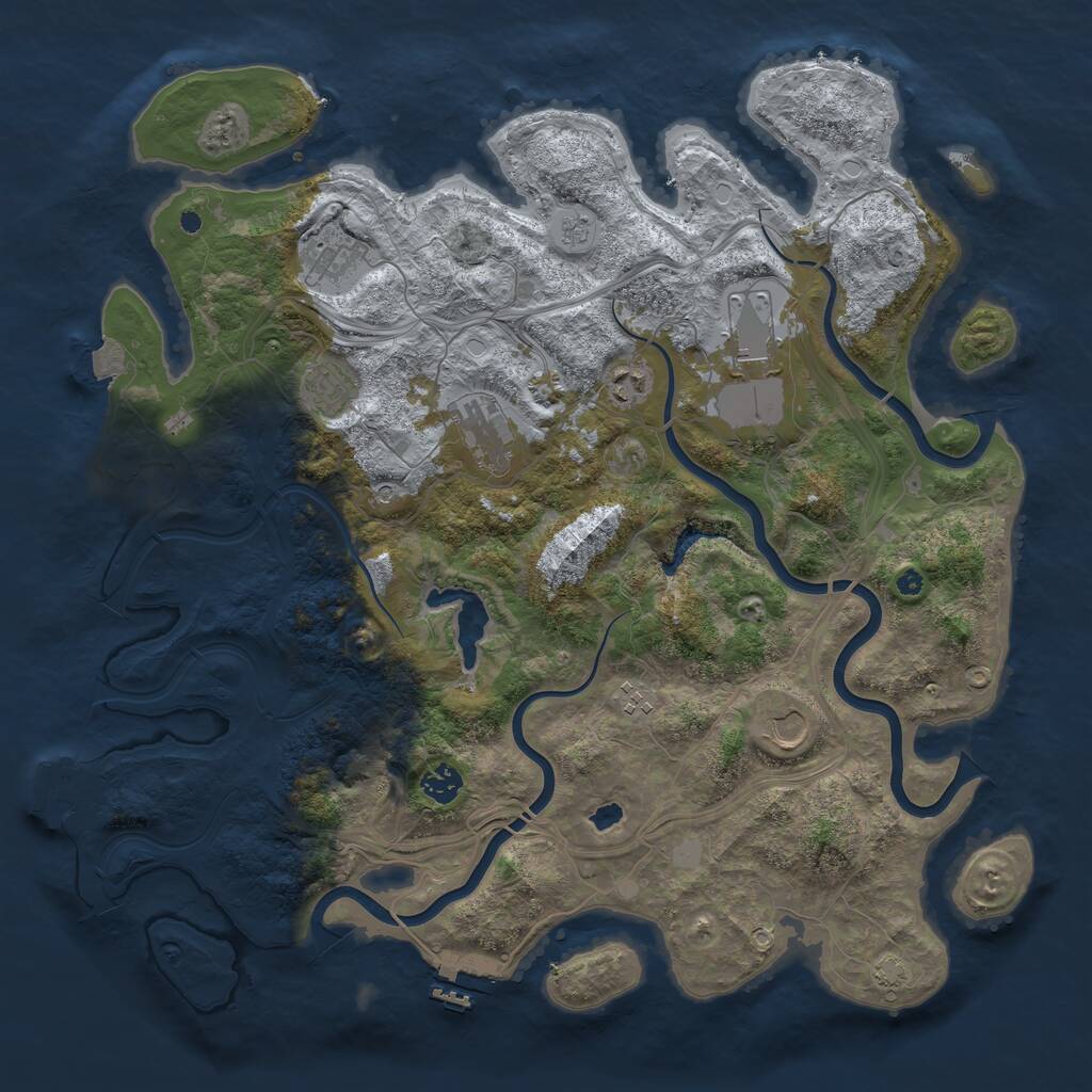 Rust Map: Procedural Map, Size: 4250, Seed: 520164715, 14 Monuments