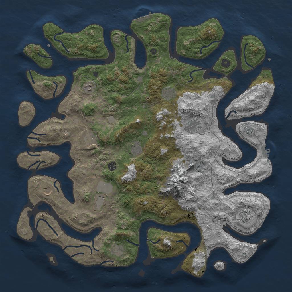 Rust Map: Procedural Map, Size: 5000, Seed: 856421379, 19 Monuments