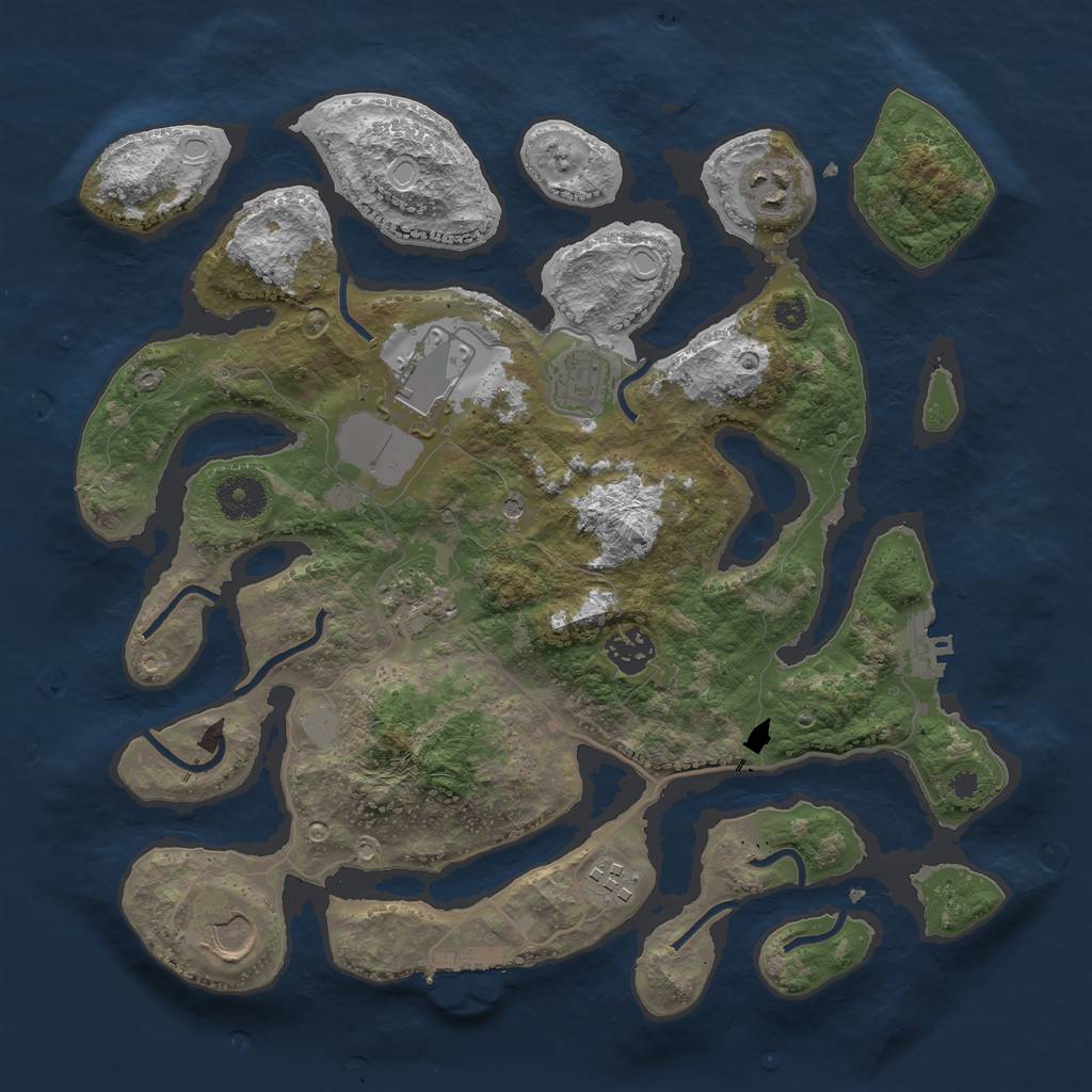 Rust Map: Procedural Map, Size: 3500, Seed: 563100781, 15 Monuments