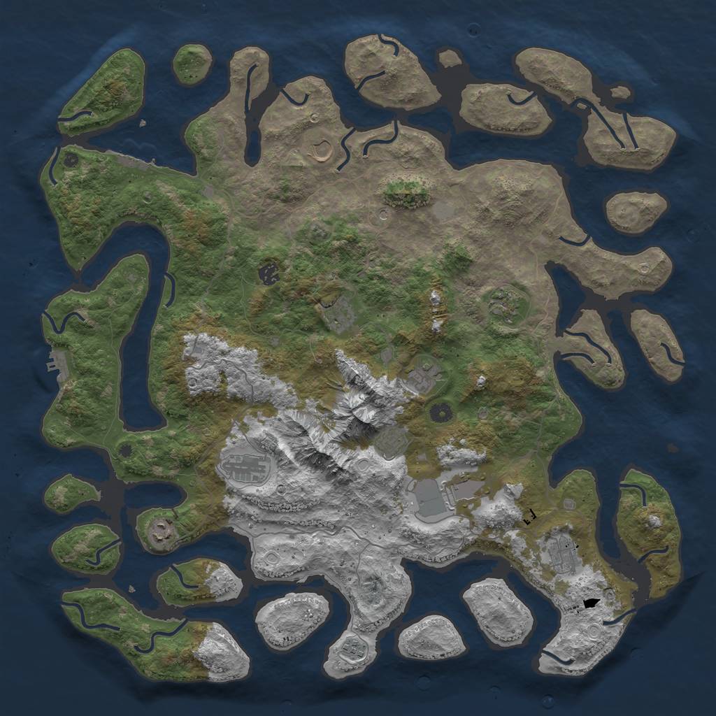 Rust Map: Procedural Map, Size: 5000, Seed: 65548481, 19 Monuments
