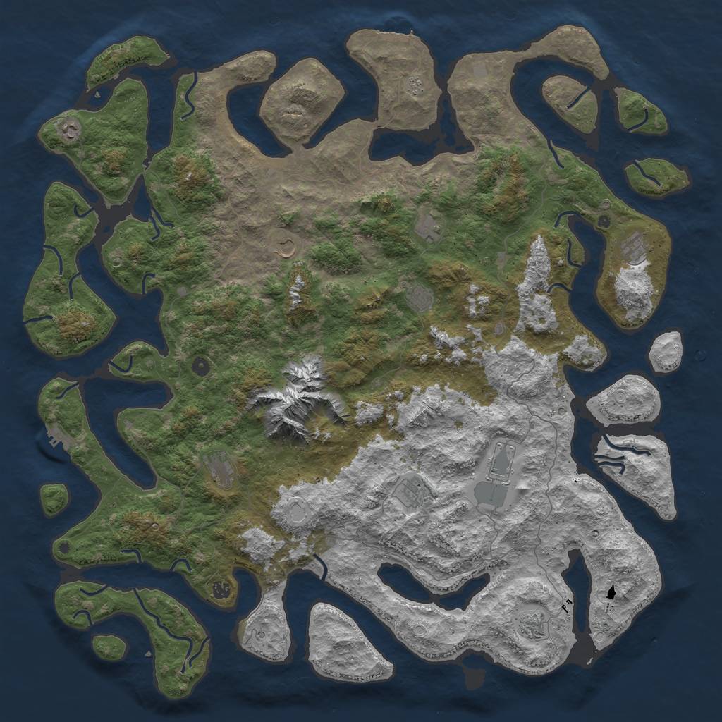 Rust Map: Procedural Map, Size: 6000, Seed: 3269, 19 Monuments