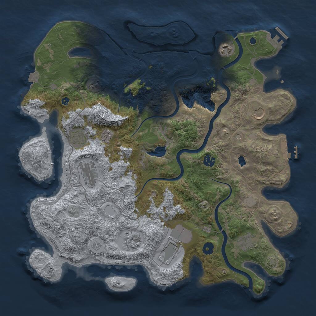 Rust Map: Procedural Map, Size: 4000, Seed: 43432, 15 Monuments