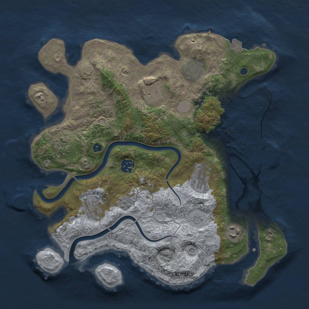 Rust Map: Procedural Map, Size: 3465, Seed: 3241, 13 Monuments