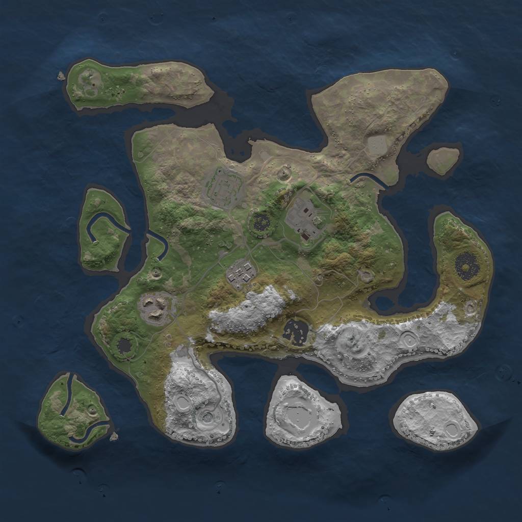 Rust Map: Procedural Map, Size: 3000, Seed: 780353471, 11 Monuments