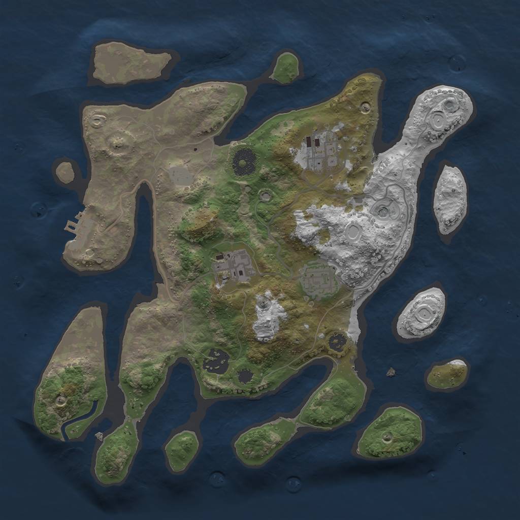 Rust Map: Procedural Map, Size: 3000, Seed: 6082929, 11 Monuments