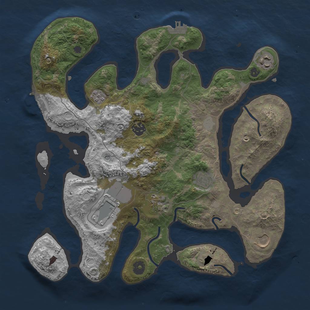 Rust Map: Procedural Map, Size: 3500, Seed: 4623546, 15 Monuments