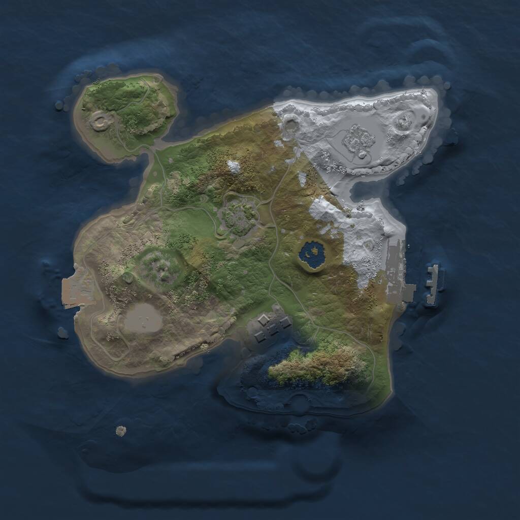 Rust Map: Procedural Map, Size: 2000, Seed: 956998375, 5 Monuments