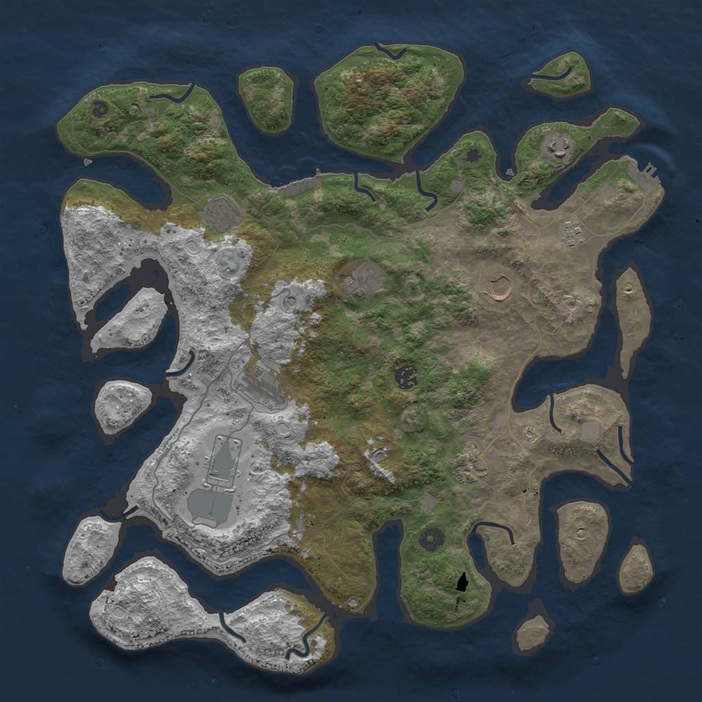 Rust Map: Procedural Map, Size: 4300, Seed: 249559535, 17 Monuments