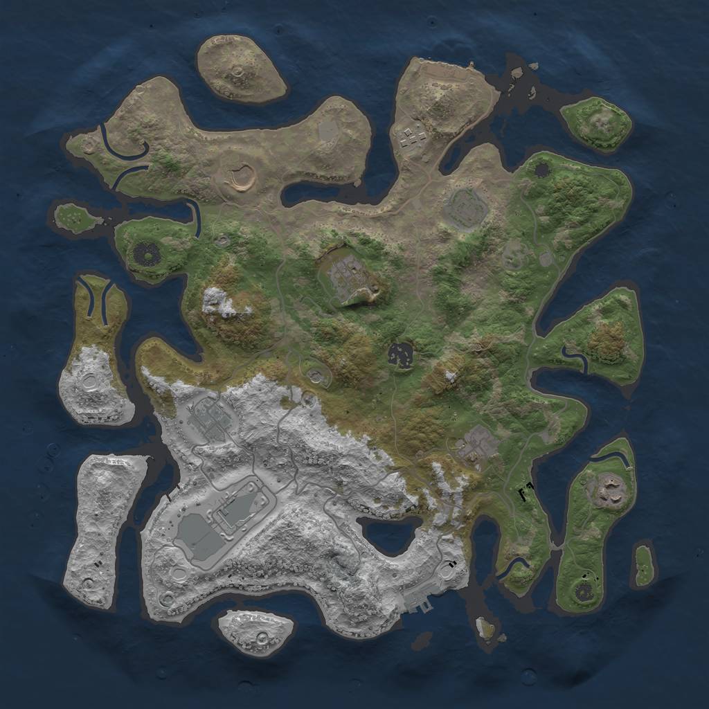 Rust Map: Procedural Map, Size: 4000, Seed: 448418, 17 Monuments