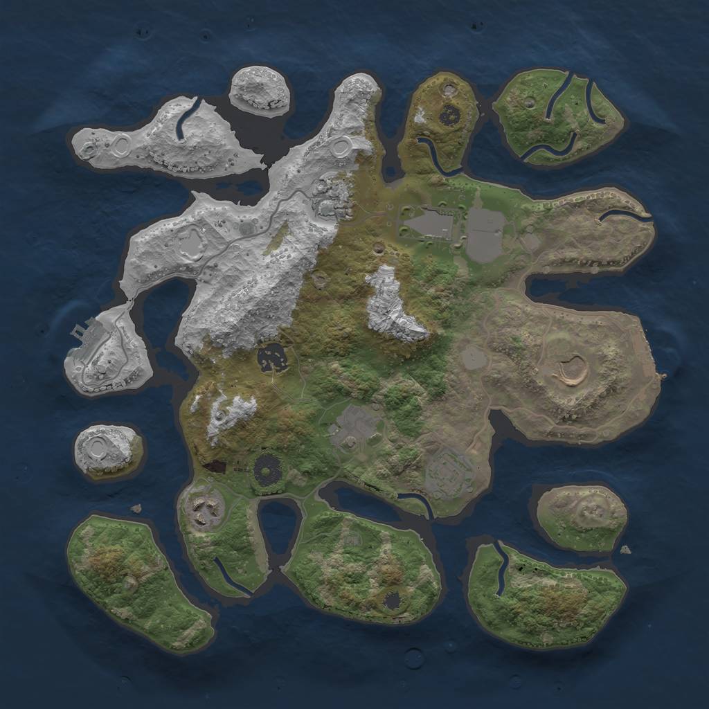 Rust Map: Procedural Map, Size: 3500, Seed: 103458, 14 Monuments