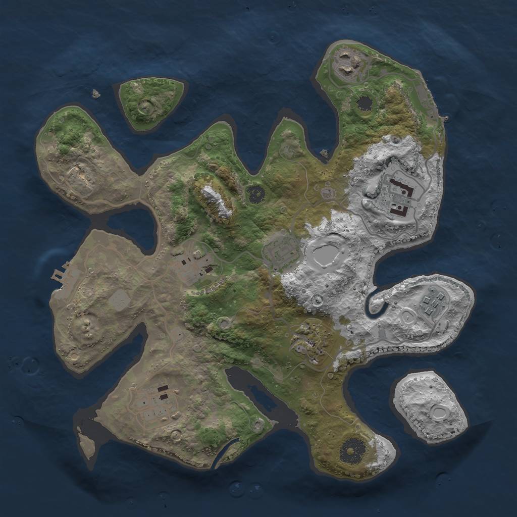 Rust Map: Procedural Map, Size: 3000, Seed: 1443126058, 14 Monuments