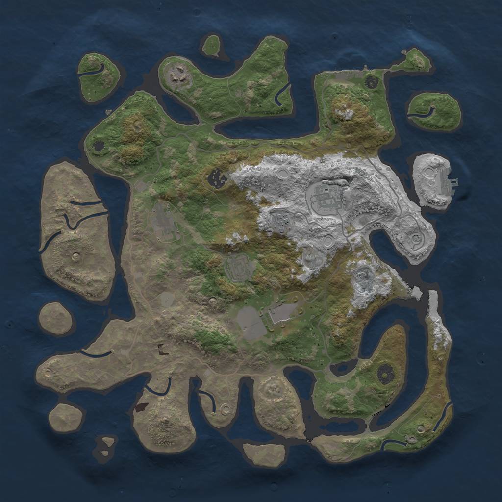 Rust Map: Procedural Map, Size: 4000, Seed: 6751, 15 Monuments