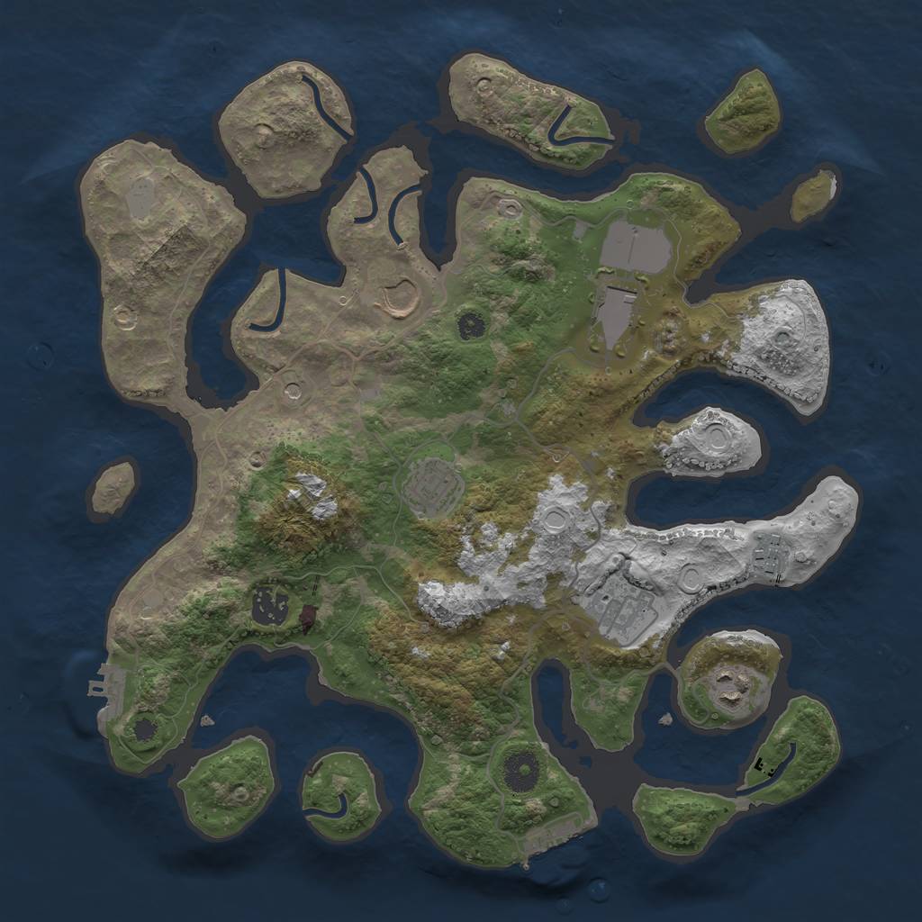 Rust Map: Procedural Map, Size: 3550, Seed: 901160, 15 Monuments