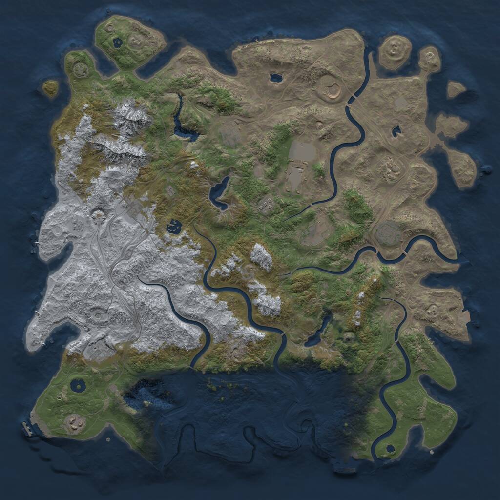 Rust Map: Procedural Map, Size: 5000, Seed: 58794, 17 Monuments