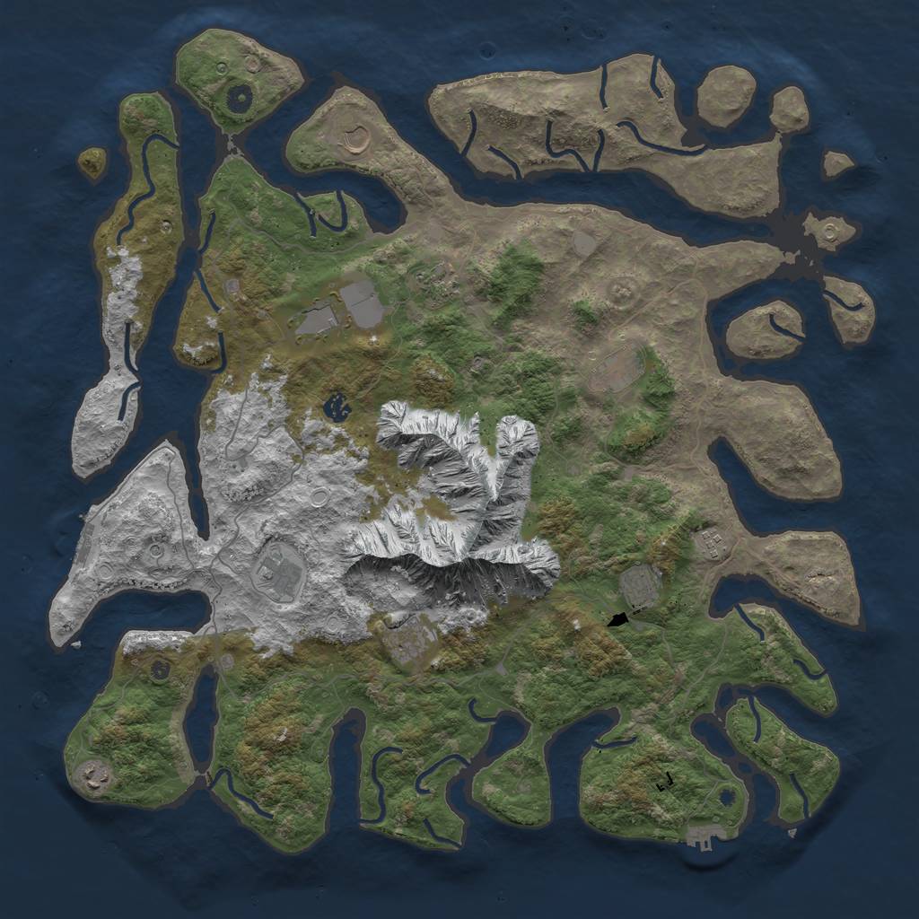 Rust Map: Procedural Map, Size: 5000, Seed: 58794, 18 Monuments