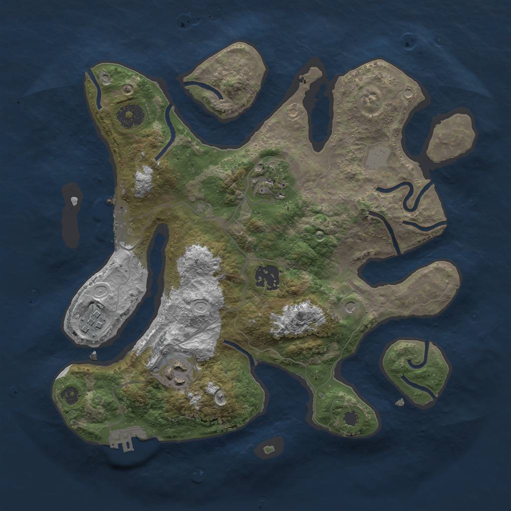 Rust Map: Procedural Map, Size: 3000, Seed: 789732, 12 Monuments