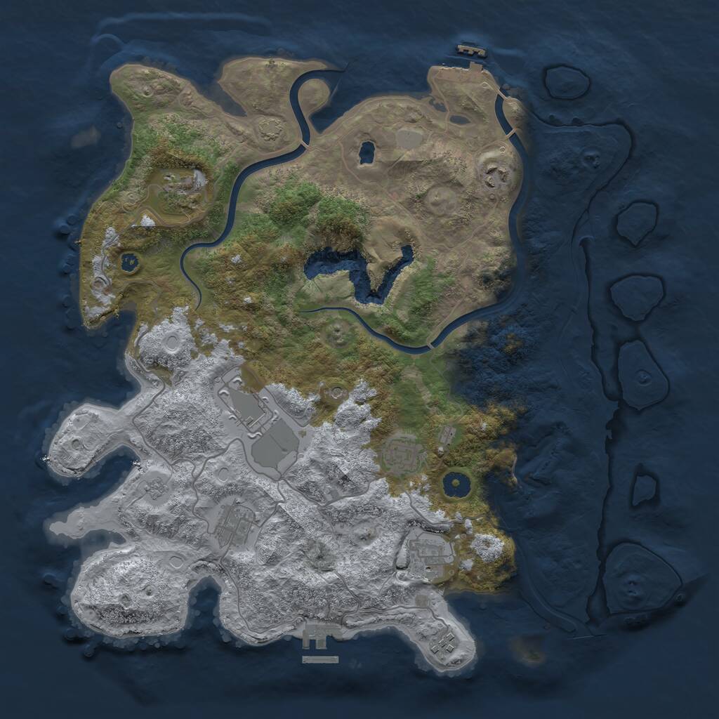 Rust Map: Procedural Map, Size: 4000, Seed: 566264, 13 Monuments