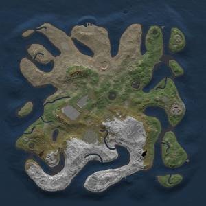 Thumbnail Rust Map: Procedural Map, Size: 3500, Seed: 2031460395, 15 Monuments