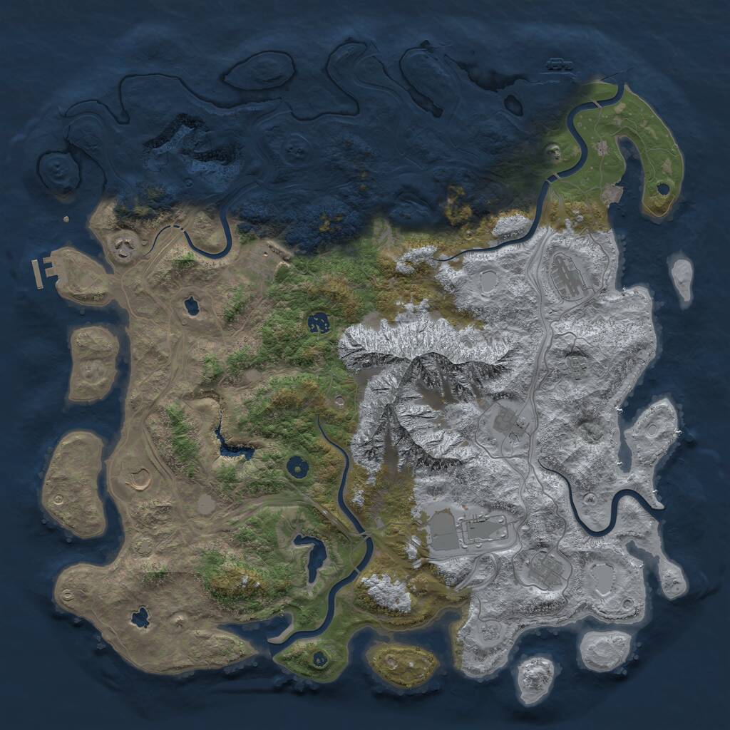 Rust Map: Procedural Map, Size: 5000, Seed: 68597, 15 Monuments
