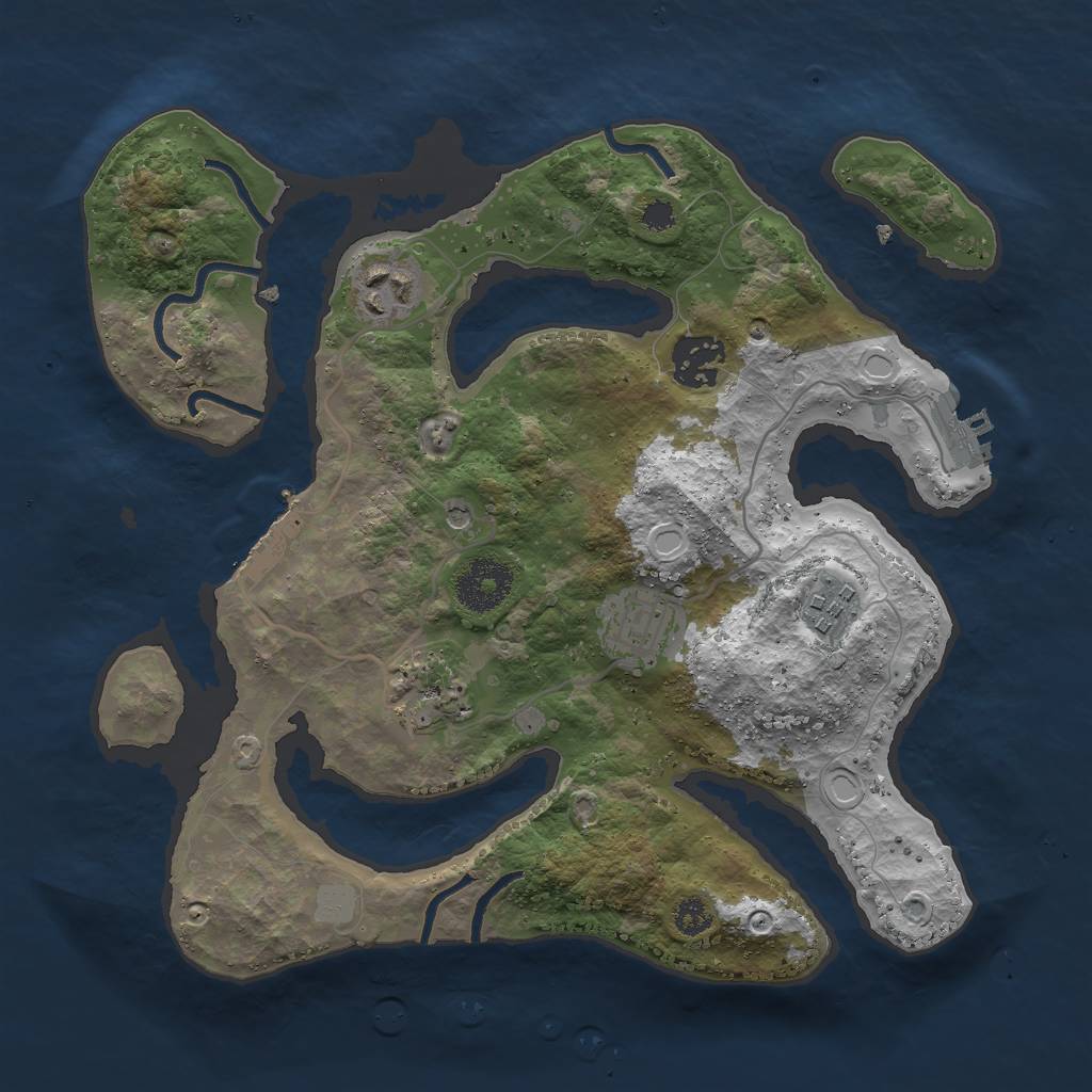 Rust Map: Procedural Map, Size: 3000, Seed: 2431522, 13 Monuments