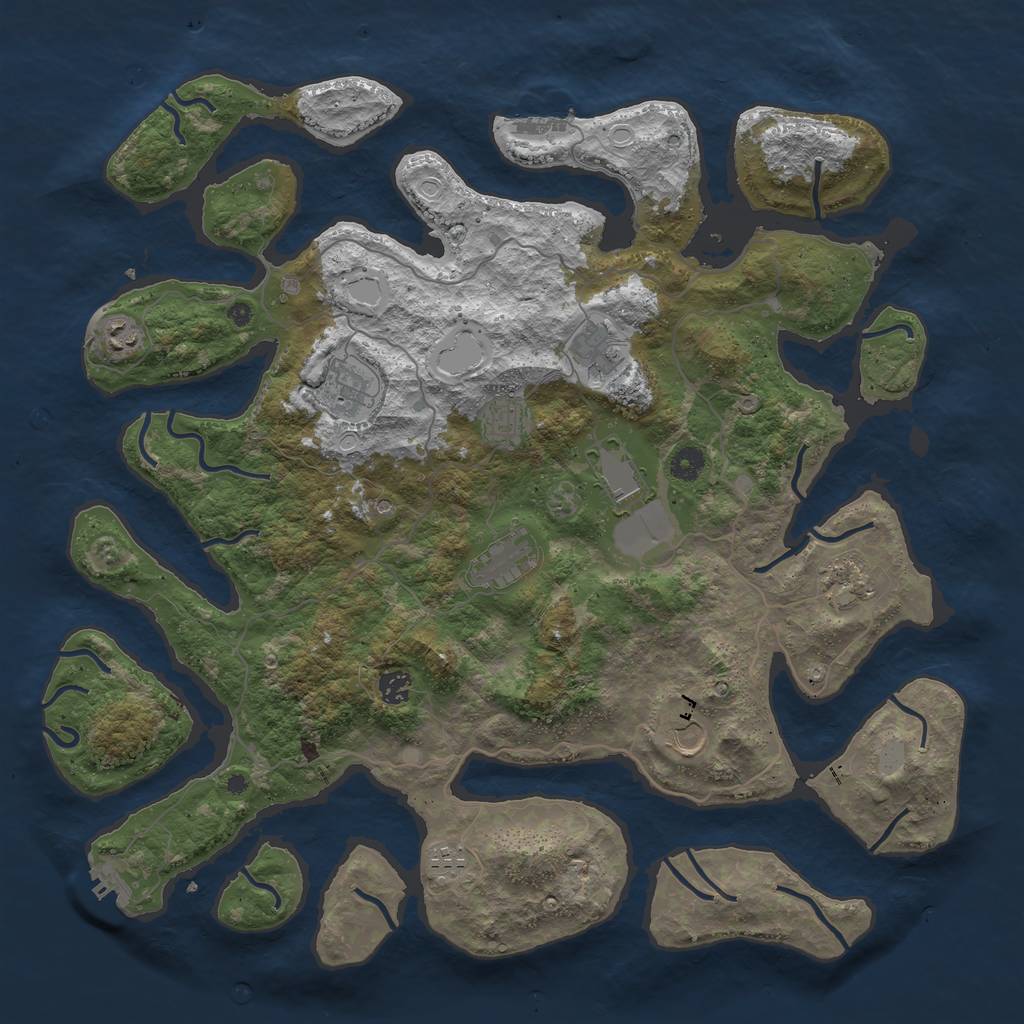 Rust Map: Procedural Map, Size: 4500, Seed: 2060884691, 18 Monuments