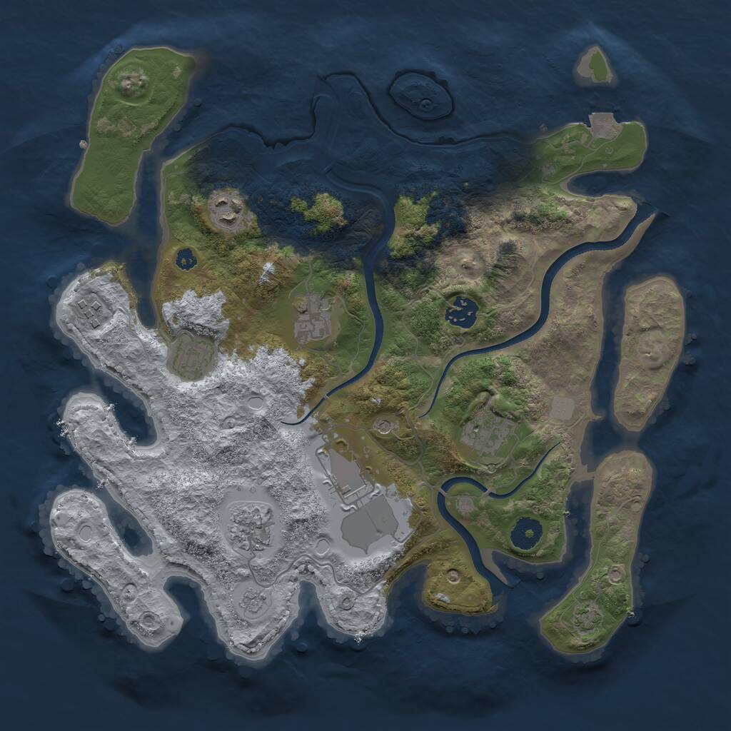 Rust Map: Procedural Map, Size: 3500, Seed: 20211212, 12 Monuments