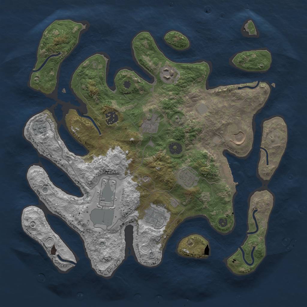 Rust Map: Procedural Map, Size: 3500, Seed: 20211212, 15 Monuments
