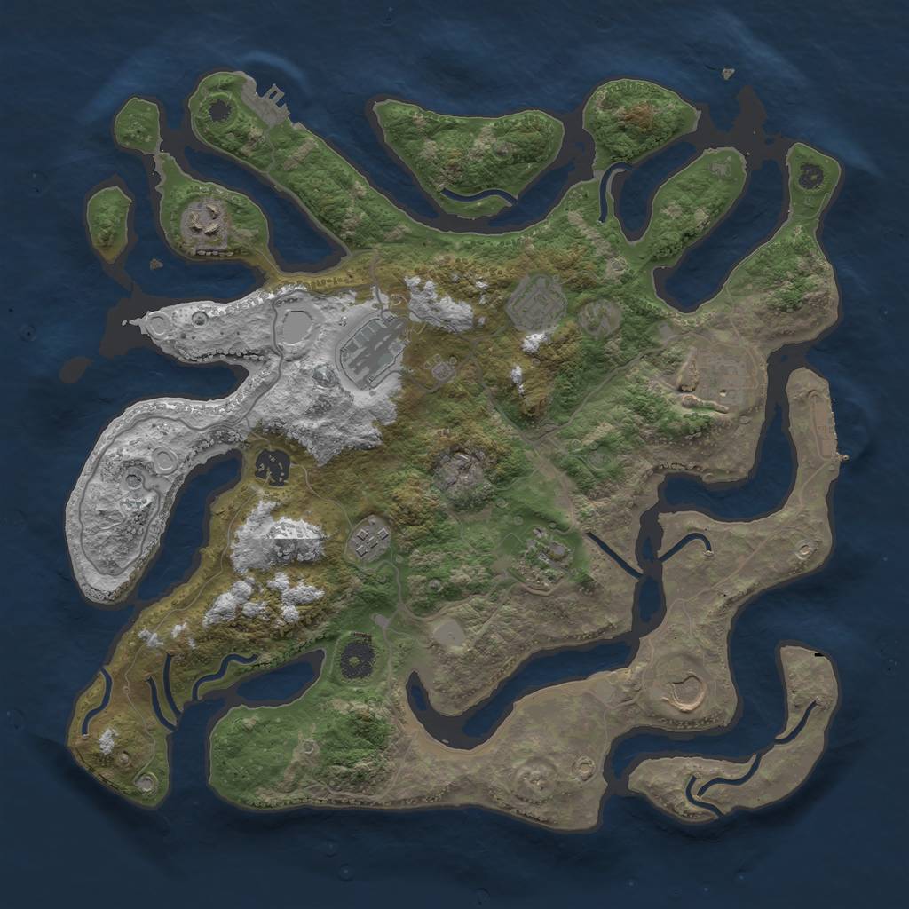 Rust Map: Procedural Map, Size: 3719, Seed: 219, 16 Monuments