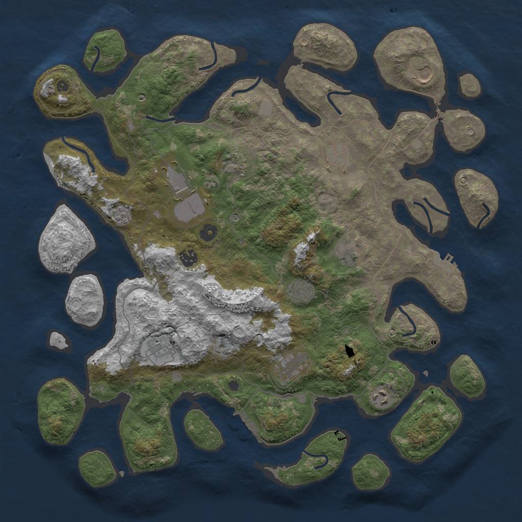 Rust Map: Procedural Map, Size: 4500, Seed: 78928945, 19 Monuments