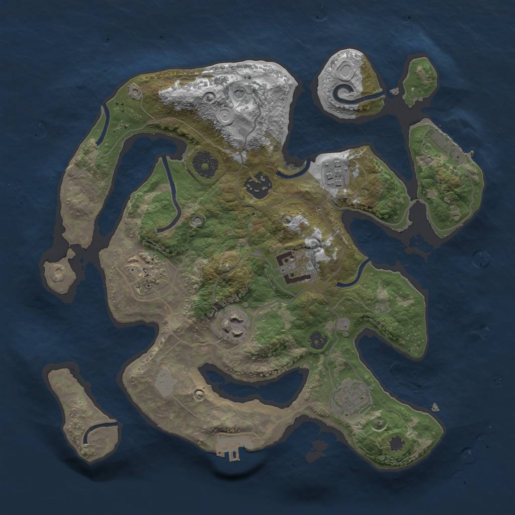 Rust Map: Procedural Map, Size: 3000, Seed: 1683891963, 14 Monuments