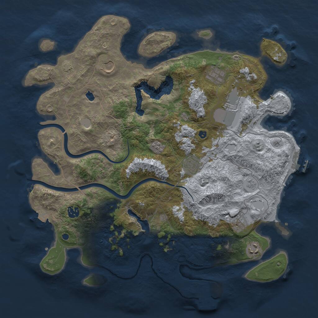 Rust Map: Procedural Map, Size: 4000, Seed: 534946038, 14 Monuments