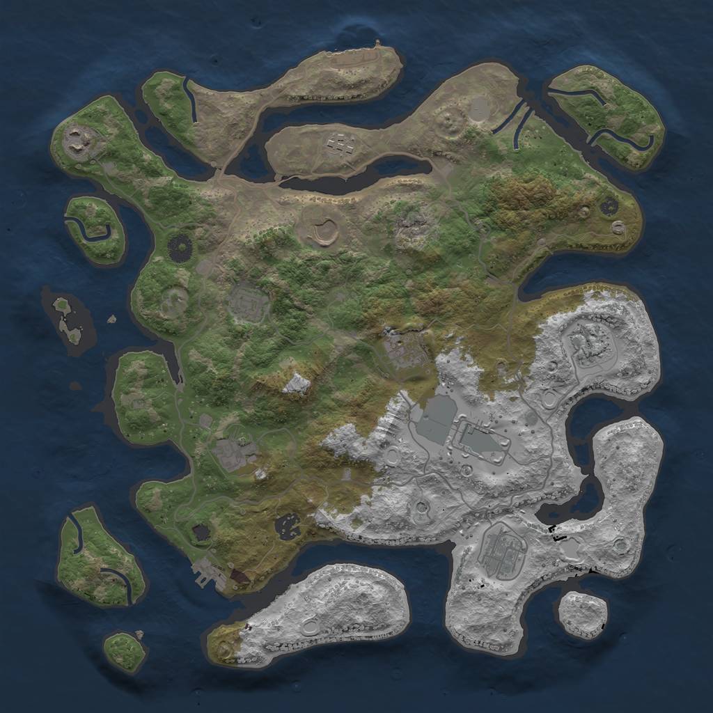 Rust Map: Procedural Map, Size: 4000, Seed: 364510, 18 Monuments