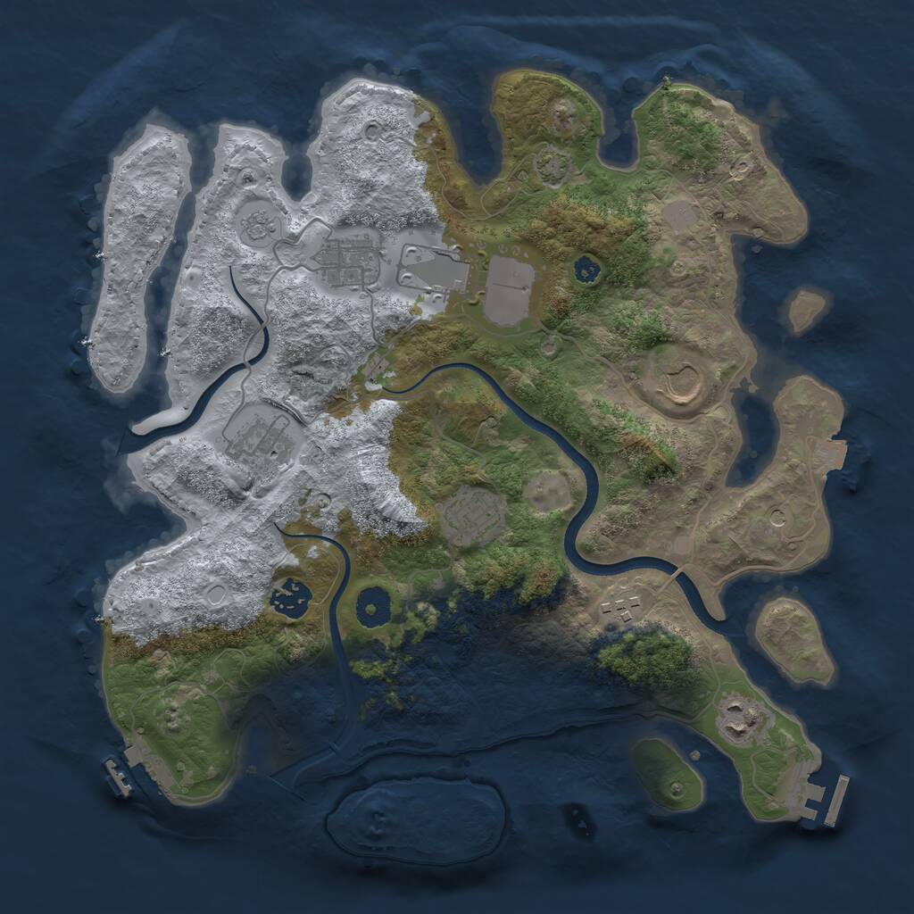 Rust Map: Procedural Map, Size: 3550, Seed: 451320, 14 Monuments