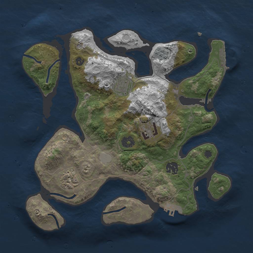 Rust Map: Procedural Map, Size: 3000, Seed: 145033063, 12 Monuments