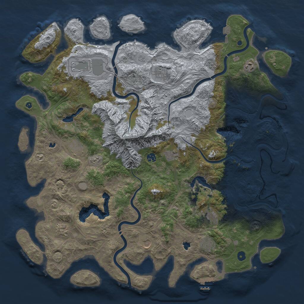 Rust Map: Procedural Map, Size: 5000, Seed: 58507838, 17 Monuments