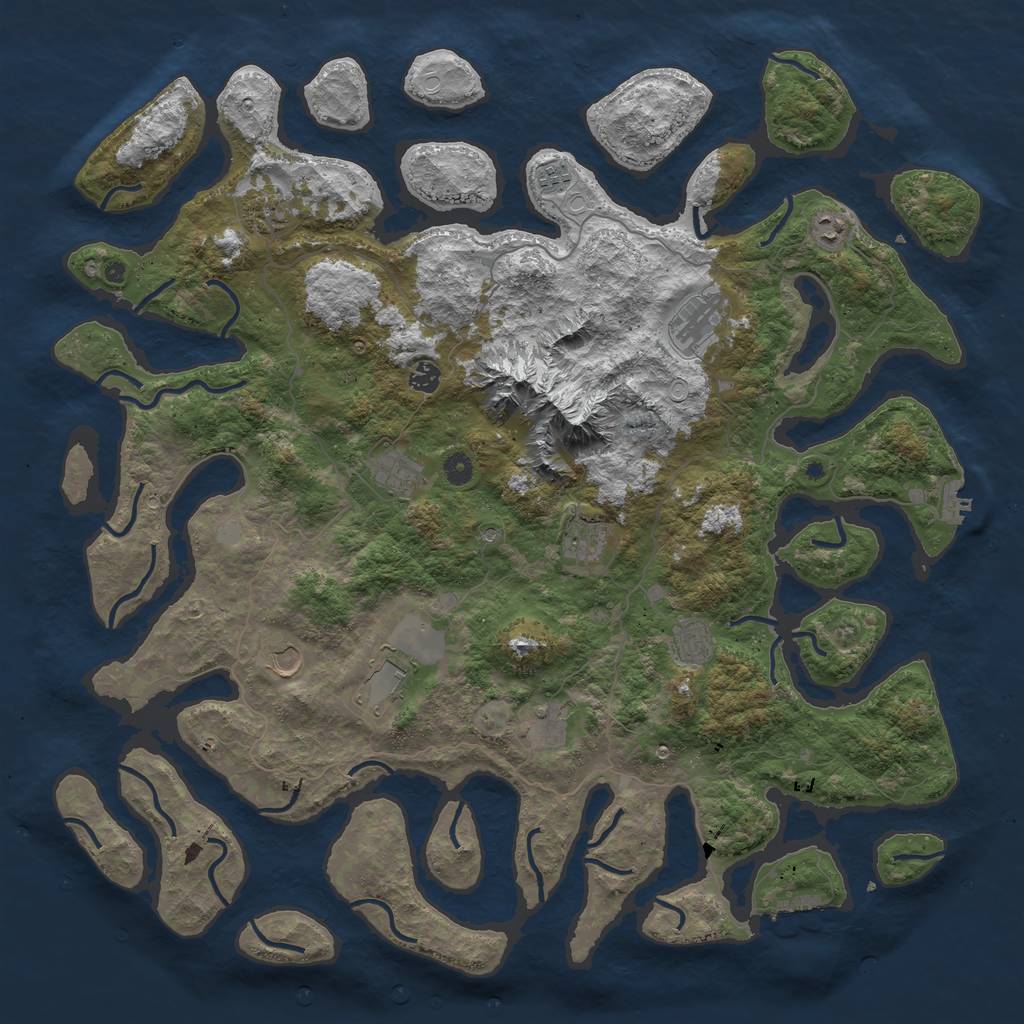 Rust Map: Procedural Map, Size: 5000, Seed: 58507838, 19 Monuments