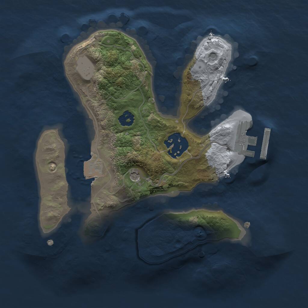 Rust Map: Procedural Map, Size: 2000, Seed: 1522544, 4 Monuments