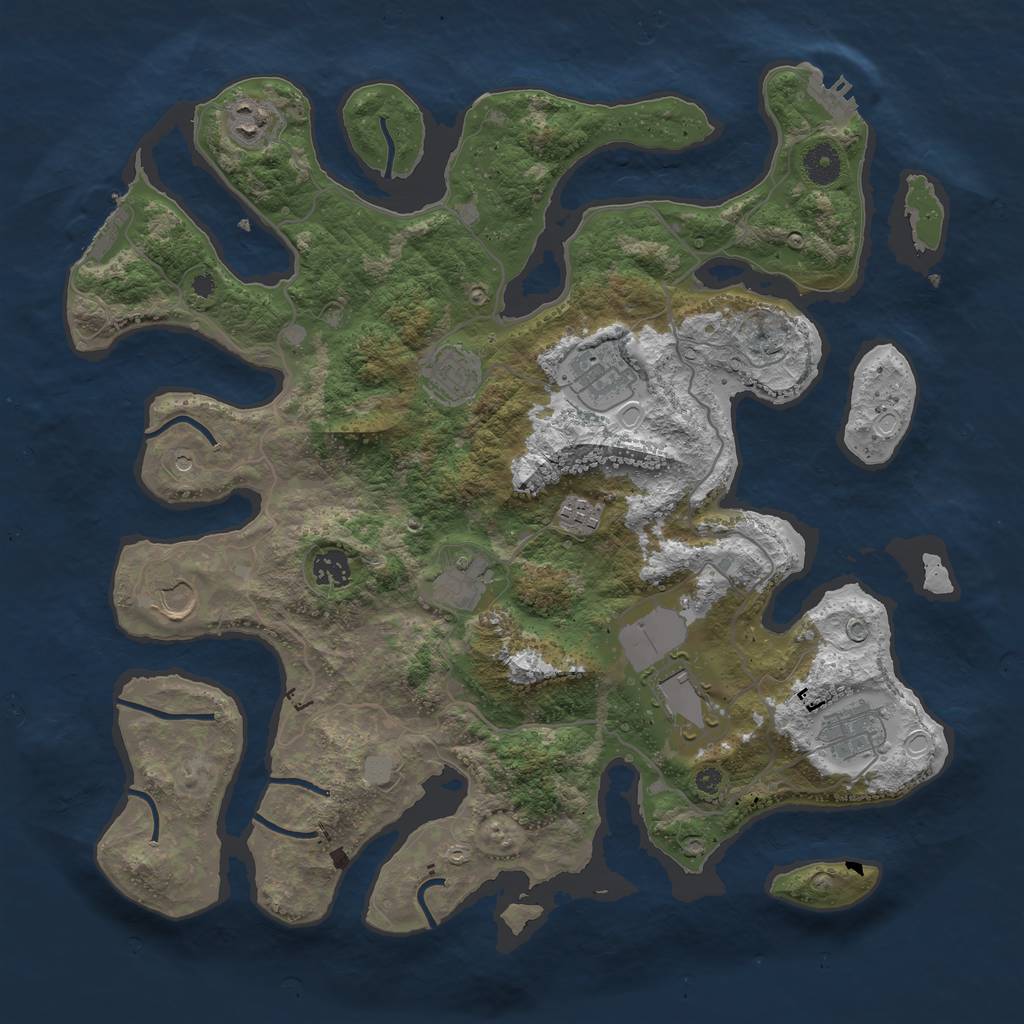 Rust Map: Procedural Map, Size: 4000, Seed: 21792, 17 Monuments