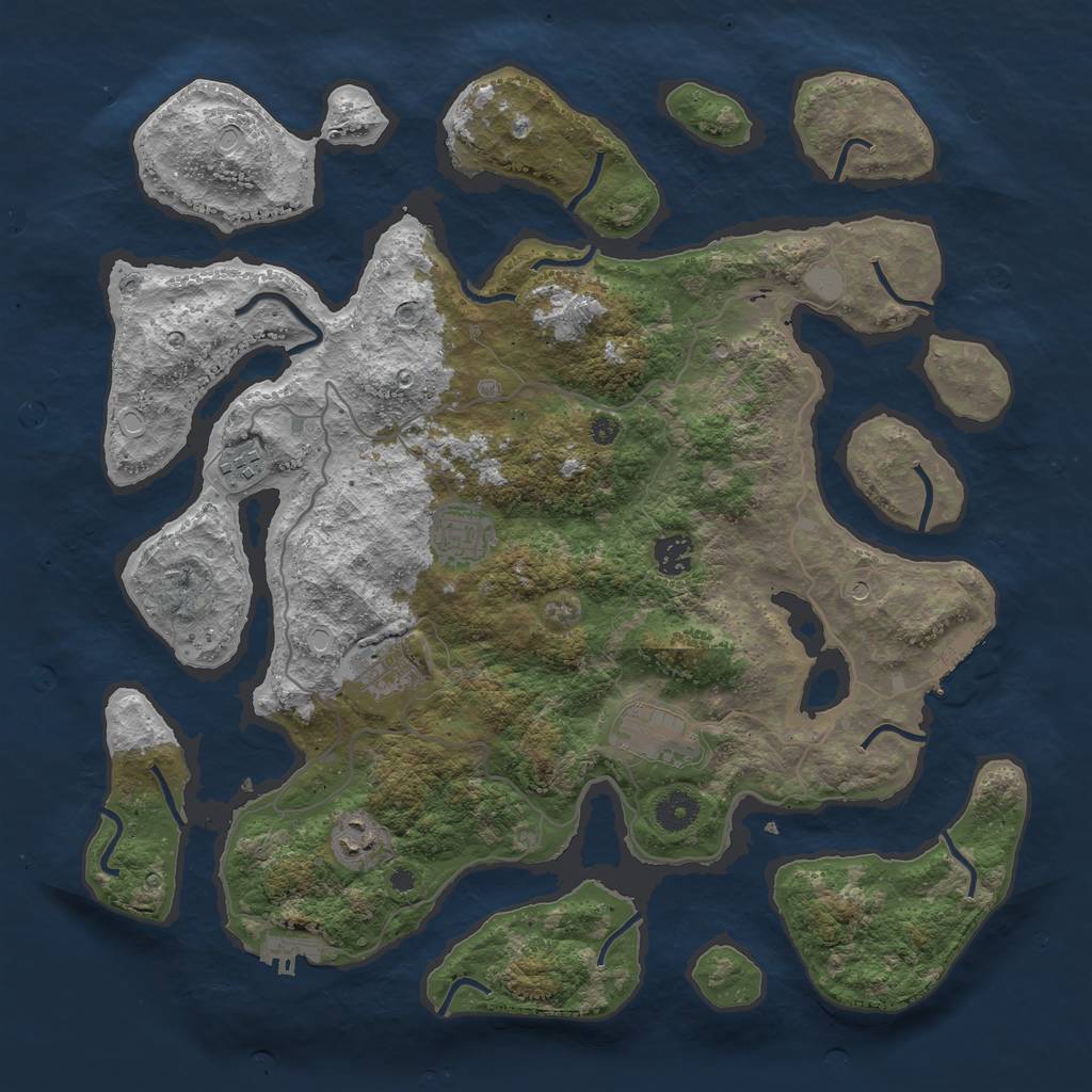 Rust Map: Procedural Map, Size: 4000, Seed: 330510, 14 Monuments